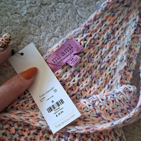 Francesca's Collections Pink and Cream Knit Tank Top New - Picture 2 of 5